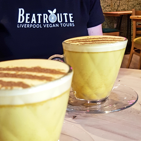 Golden Latte Beatroute Liverpool Vegan Food Tour